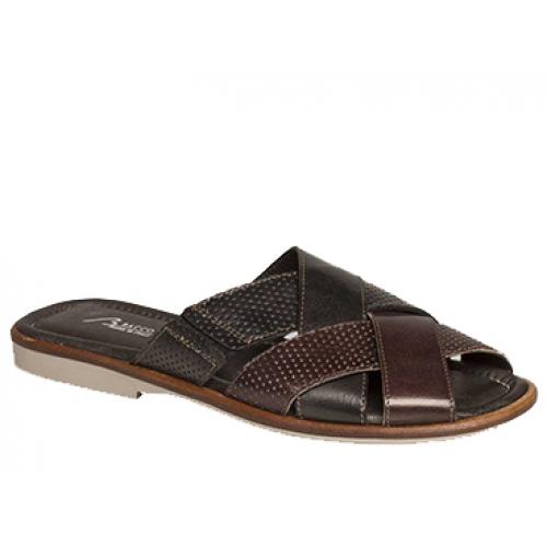 Bacco Bucci "Horizon" Black / Brown Genuine Italian Calfskin Sandals 6521